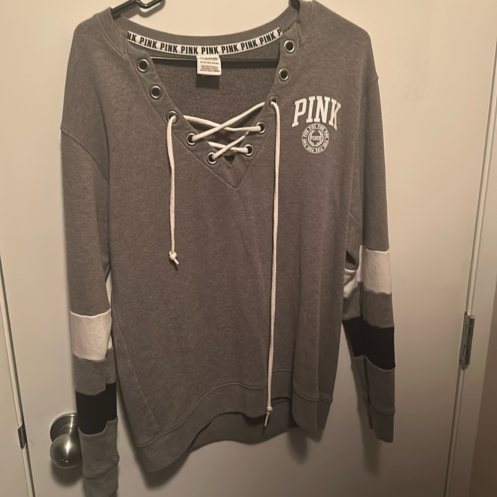 Victoria Secret Pink hockey style hoodie xs